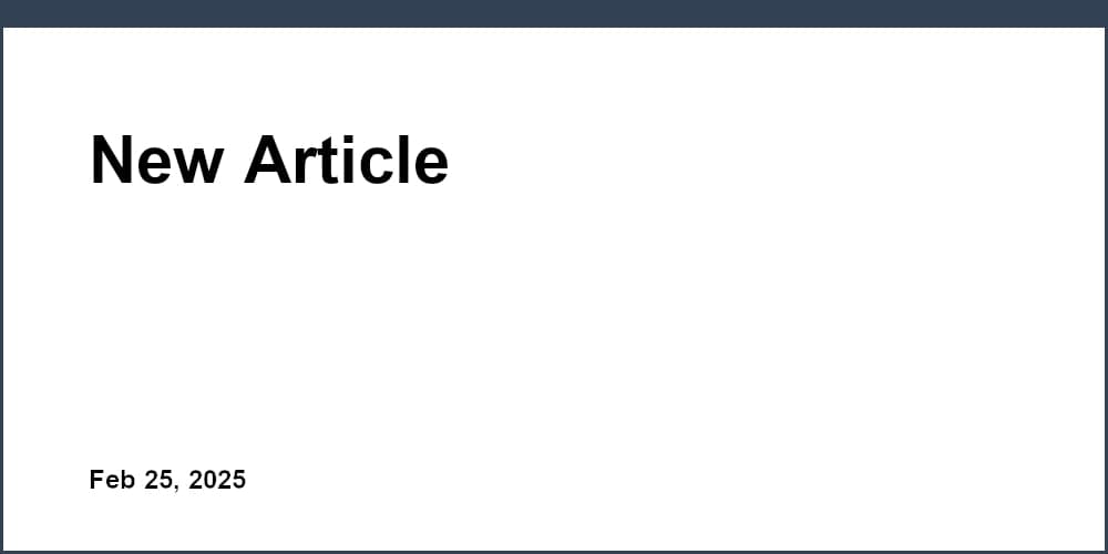 New Article